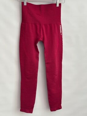 Gymshark Energy+ Seamless Leggings (S) Set in Beet Red